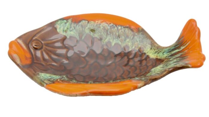 fish and oyster plates with drip glaze from vallauris set of 3 9