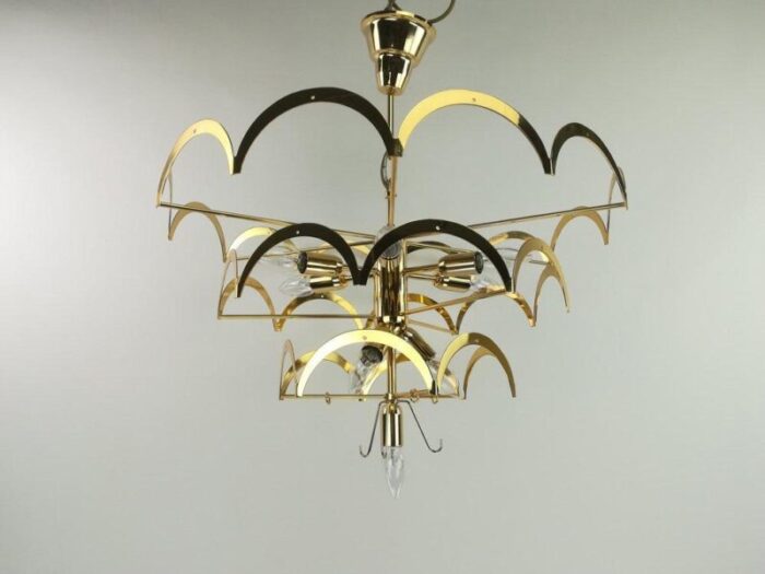 five tier glass chandelier from vistosi 1970s 0865