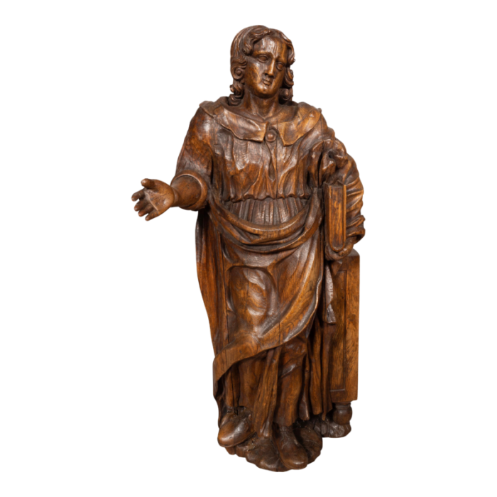 flemish baroque carved oak figure of a scholar 4897