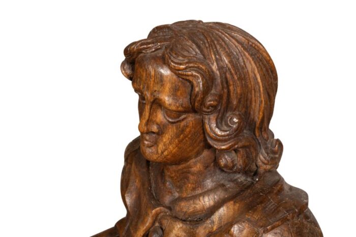 flemish baroque carved oak figure of a scholar 6266