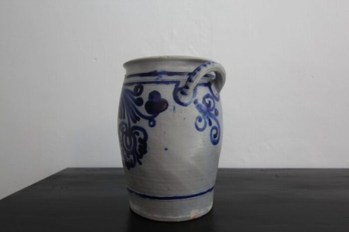 folk art german grey and cobalt blue stoneware jar 1890s 13