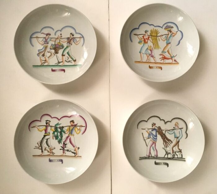 four season plates by gio ponti 1960s set of 4 1