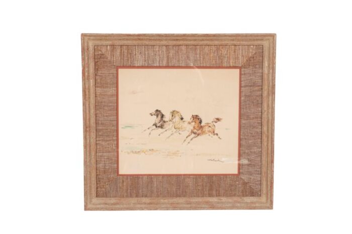 framed equestrian watercolors by denes de holesch set of 3 1623