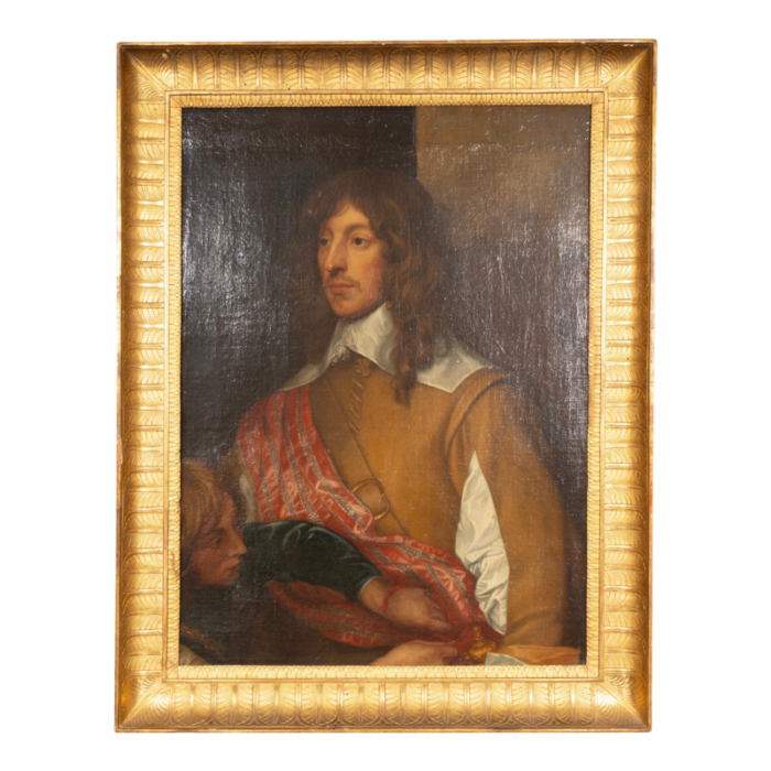 framed oil on canvas of a british lord after van dyck 8836