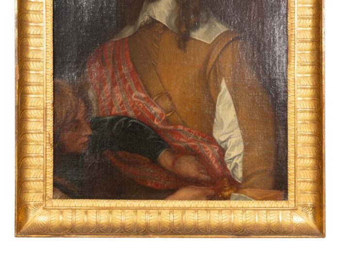 framed oil on canvas of a british lord after van dyck 9898