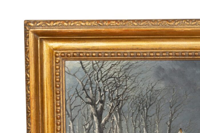 framed oil on canvas winter horse scene by john f herring 8054