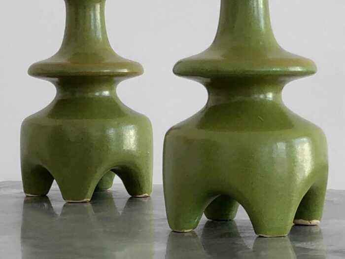 free form ceramic candlestick attributed to andre baud vallauris france 1950s set of 2 10