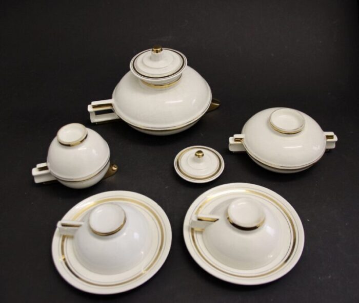 french art deco tableware set 1930s set of 5 3