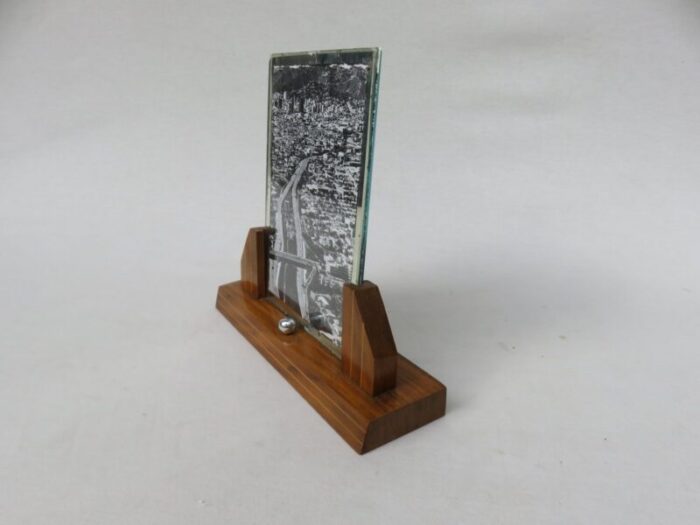 french art deco wood chrome picture frame 3