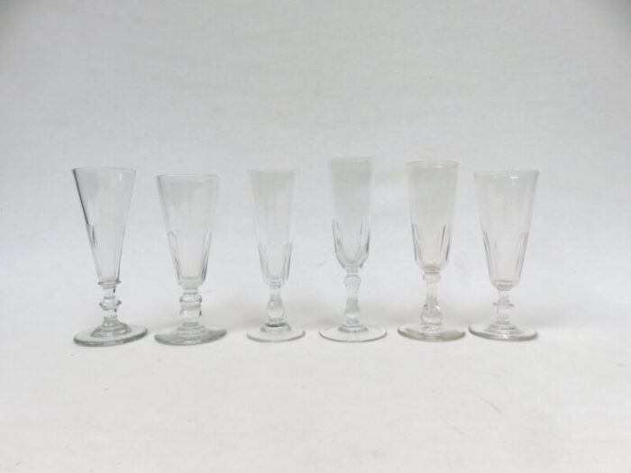 french biedermeier handblown champagne flutes set of 6 2