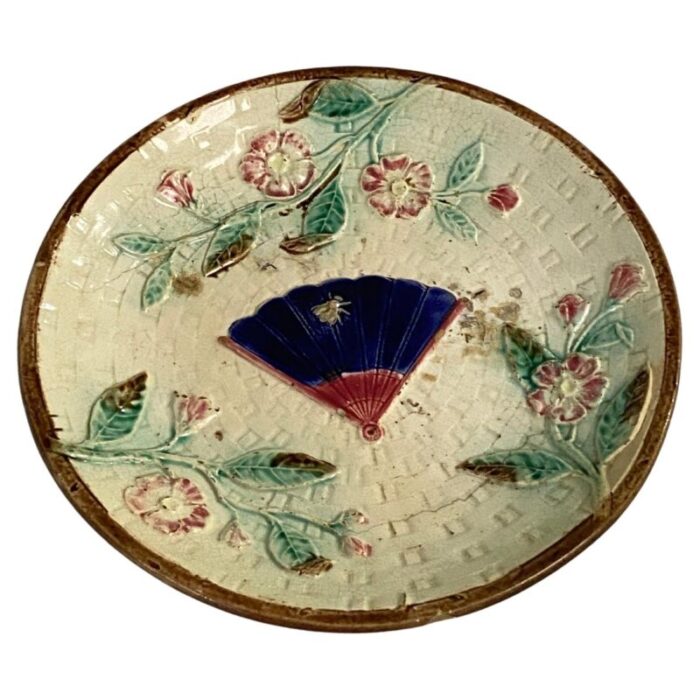 french majolica plate in ceramic 1800s 1