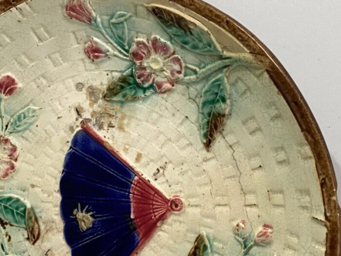 french majolica plate in ceramic 1800s 3