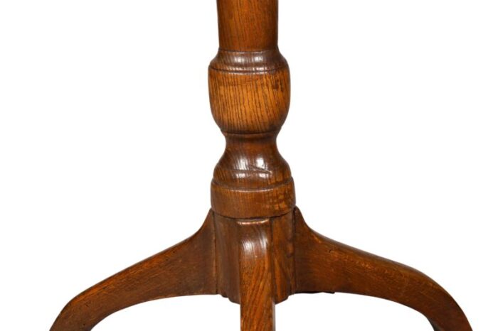 george iii oak and burl walnut candlestand 5826