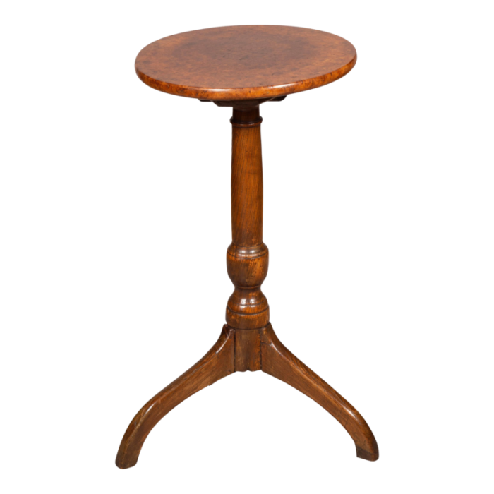 george iii oak and burl walnut candlestand 5949