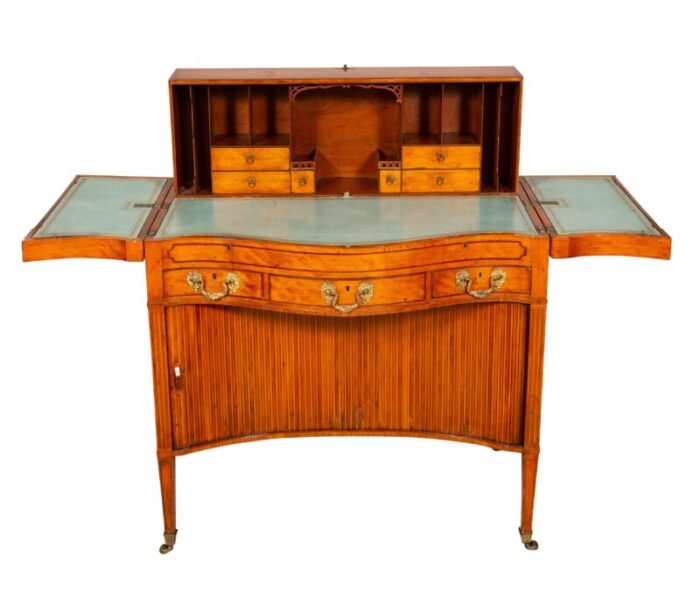 george iii satinwood and marquetry harlequin writing table 3562