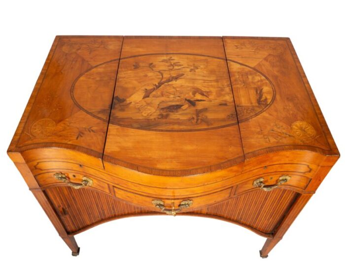 george iii satinwood and marquetry harlequin writing table 4648