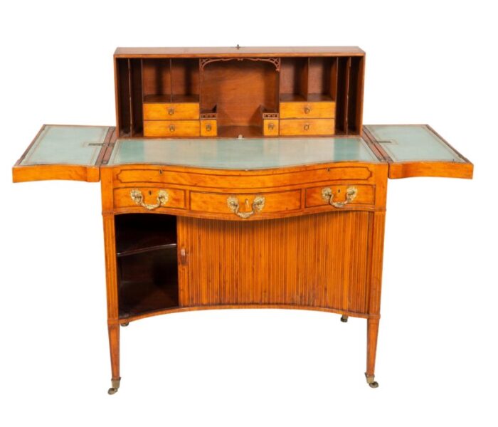 george iii satinwood and marquetry harlequin writing table 6011