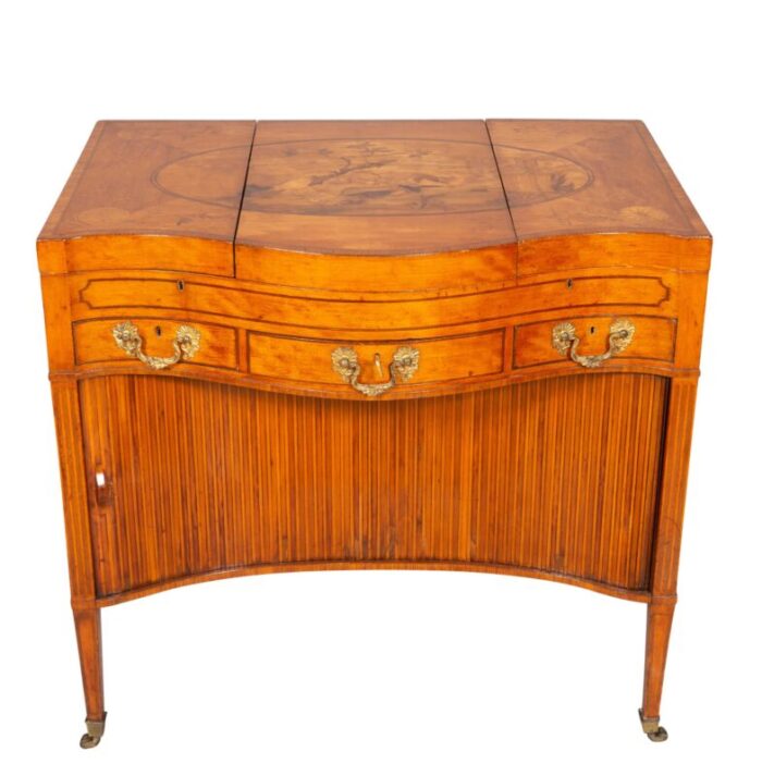 george iii satinwood and marquetry harlequin writing table 6367