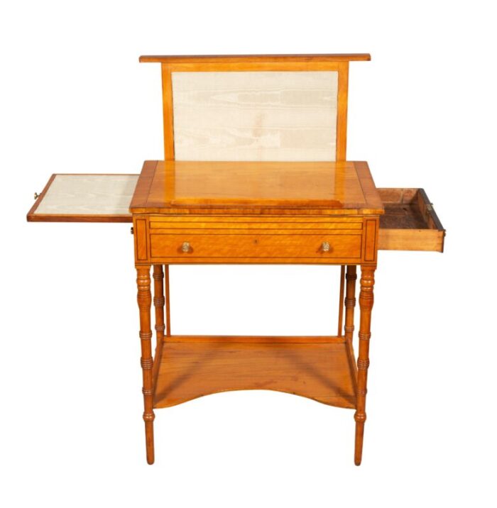 george iii satinwood and tulipwood work table 3526