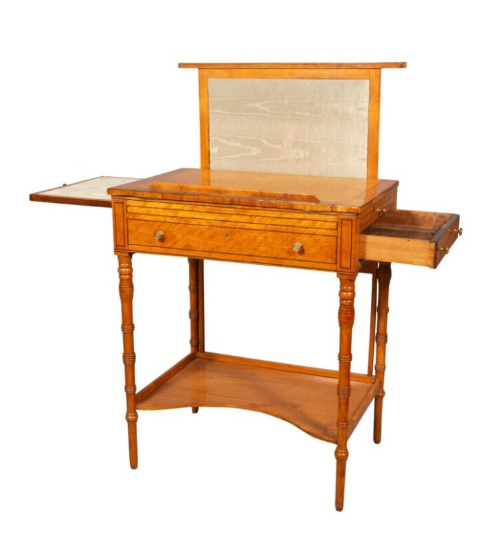 george iii satinwood and tulipwood work table 6864