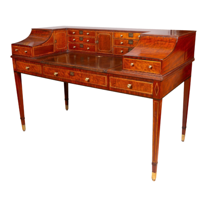 george iii style mahogany and brass inlaid carleton house desk 0502