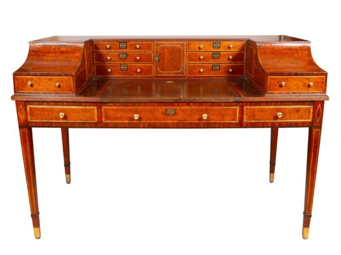 george iii style mahogany and brass inlaid carleton house desk 3622