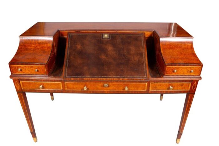 george iii style mahogany and brass inlaid carleton house desk 7896