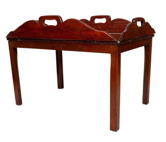 georgian mahogany butlers tray on stand 4550