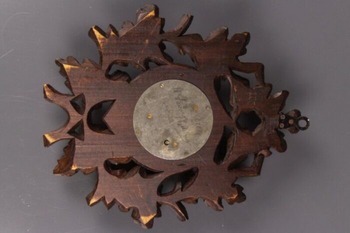 german black forest barometer with hand carved oak leaves and acorns 1920s 16