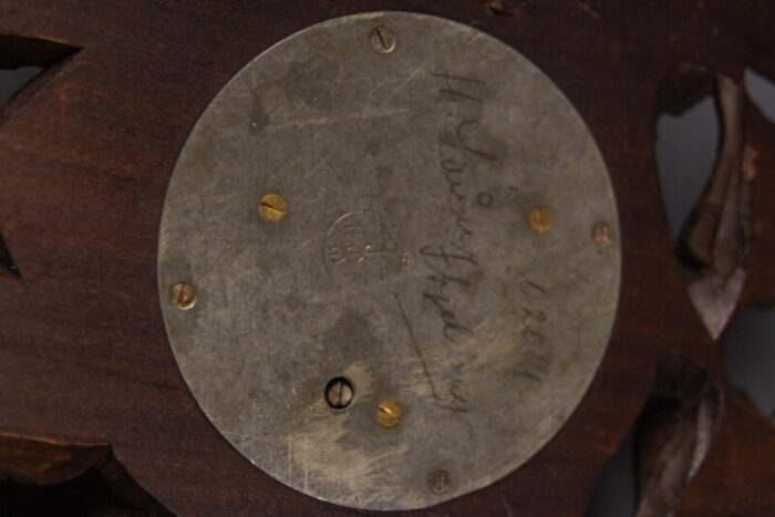 german black forest barometer with hand carved oak leaves and acorns 1920s 17