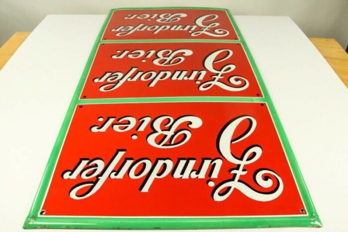 german enamel and steel zirndorfer beer sign from boos und hahn 1950s 3