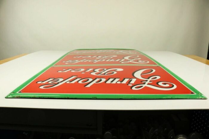 german enamel and steel zirndorfer beer sign from boos und hahn 1950s 4