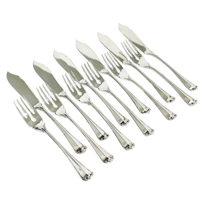 german silver fish cutlery from wilkens sohne bremen 1886 1888 set of 12 1