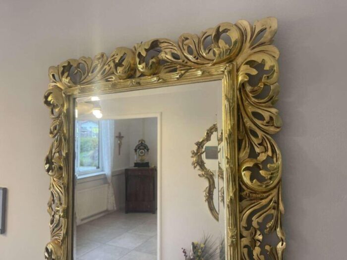 gilded florentine mirror with acanthus leaf carving 18