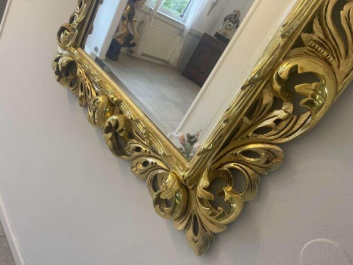 gilded florentine mirror with acanthus leaf carving 26