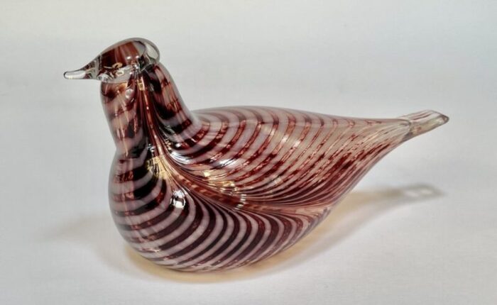 glass art mouth blown bird figure by oiva toikka for iittala finland 1980s 1