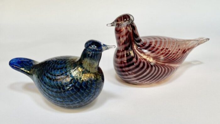 glass art mouth blown bird figure by oiva toikka for iittala finland 1980s 10