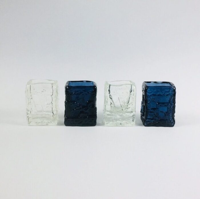 glass vases or candleholders by goete augustsson for ruda glasbruk 1960s set of 4 1