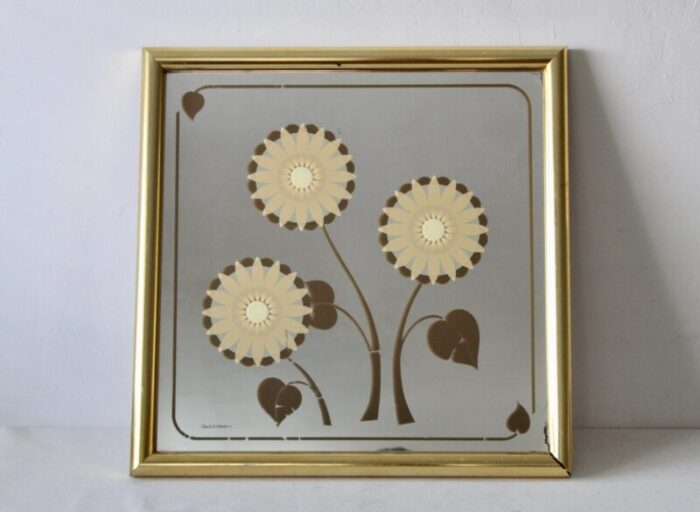 gloria erikson windsor art products pico rivera ca 3 flowers framed wall mirror 7021