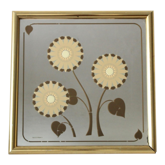 gloria erikson windsor art products pico rivera ca 3 flowers framed wall mirror 9512