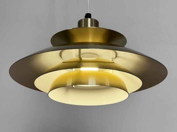 golden multi layered pendant light by es horn 1970s 3781