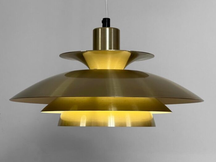 golden multi layered pendant light by es horn 1970s 5519