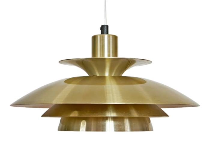 golden multi layered pendant light by es horn 1970s 5723