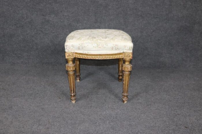 gorgeous old gilded french louis xvi foot stool circa 1900 1109