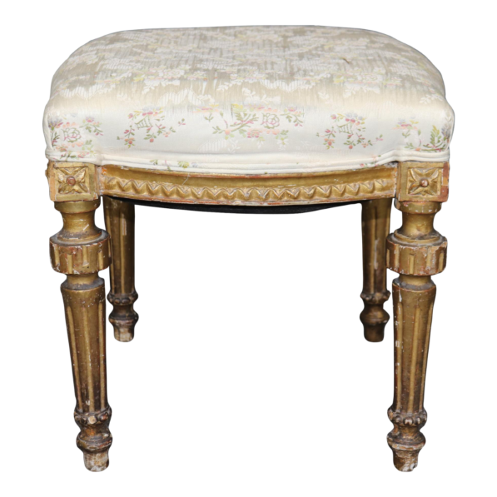 gorgeous old gilded french louis xvi foot stool circa 1900 2476