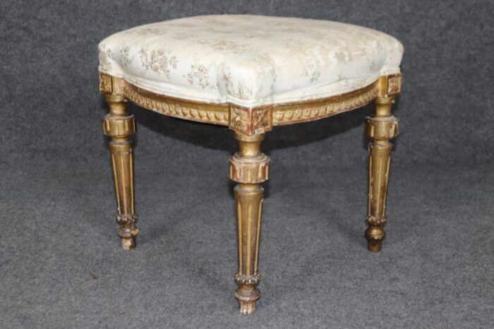 gorgeous old gilded french louis xvi foot stool circa 1900 6758