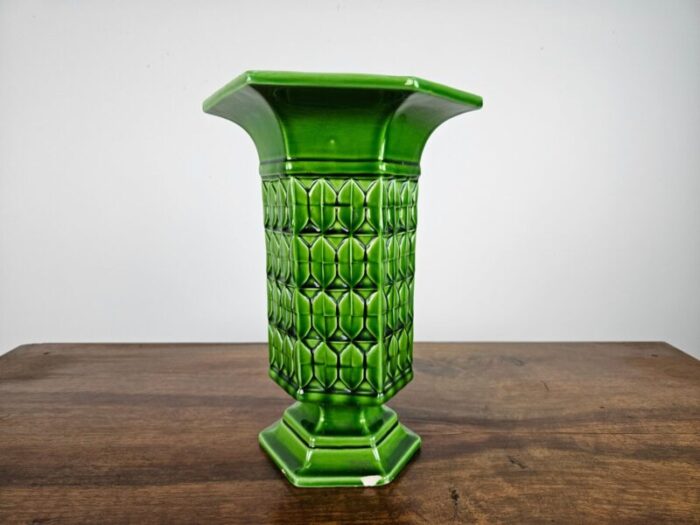 green ceramic vase from bassano italy 1980s 1