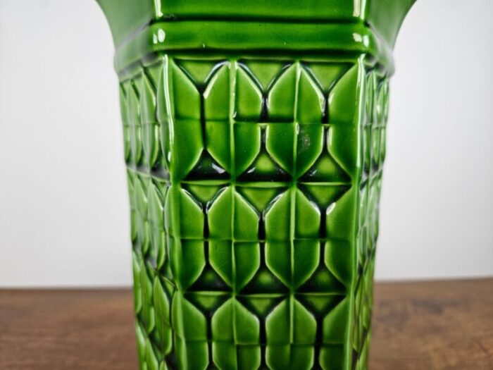 green ceramic vase from bassano italy 1980s 10