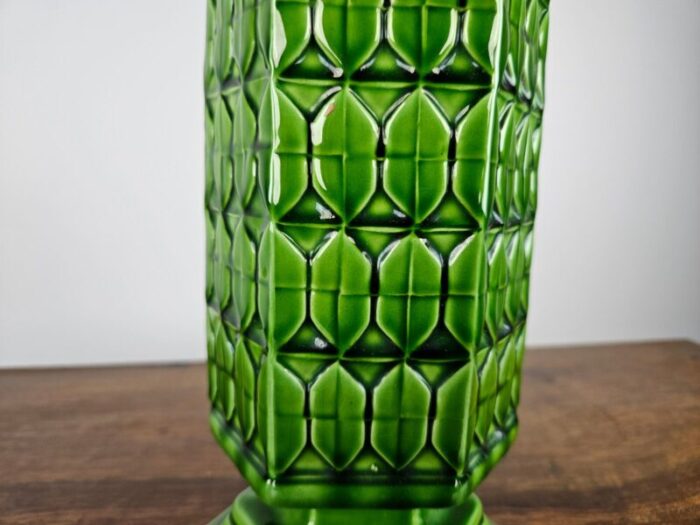 green ceramic vase from bassano italy 1980s 11