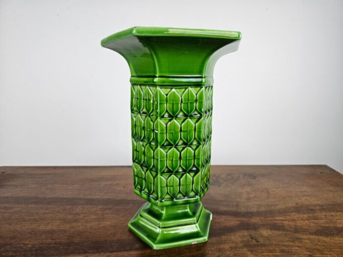 green ceramic vase from bassano italy 1980s 2